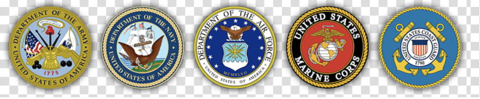 U.S. Military Branch Seals - Army, Navy, Air Force, Marine Corps, Coast Guard